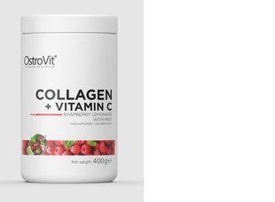 Колаген +Вітамін С, Collagen + Vitamin C, OstroVit Малиновий лимонад з м'ятою 400 г 2183135920 фото
