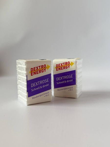 Декстроза Dextro Traubenzucker Blaubeere с виноградным сахаром и витамином С, вкус черники 46г 1925331028 фото