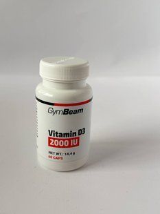 Витамин D3 2000 IU GymBeam, 60 капсул 2446122491 фото
