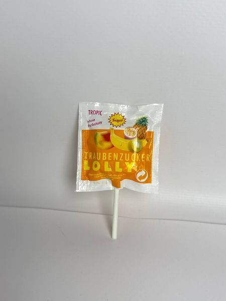 Льодяник на паличці з Декстрозою Frigeo Traubenzucker Lolly Tropic із тропічним смаком, 9 г 2296779451 фото