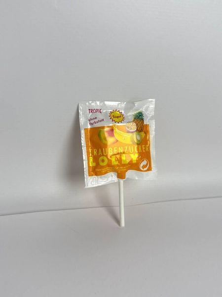 Льодяник на паличці з Декстрозою Frigeo Traubenzucker Lolly Tropic із тропічним смаком, 9 г 2296779451 фото