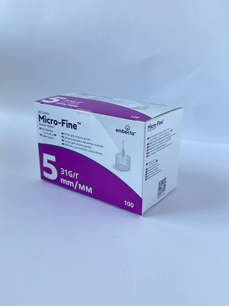 Голки BD Micro-Fine Plus ( БД Мікро-файн) 31G/5 мм 100 шт. 1380340353 фото