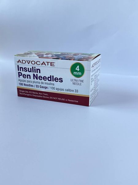 Иглы инсулиновые Адвокат ADVOCATE Pen Needles 33G/4мм, 100 шт 2386042396 фото