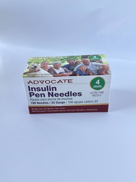 Иглы инсулиновые Адвокат ADVOCATE Pen Needles 33G/4мм, 100 шт 2386042396 фото