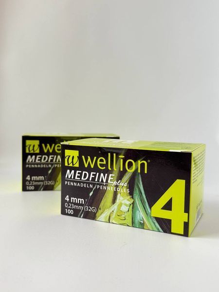 Голки Wellion&nbsp;(Велліон) 32G для шприц-ручек Wellion 4 мм, 100 шт. 1235584359 фото