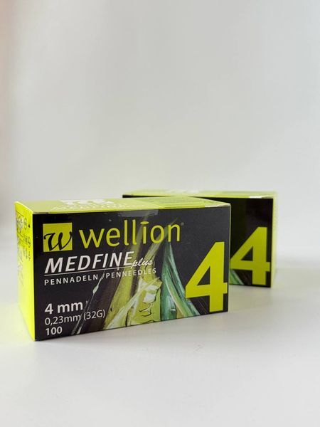 Голки Wellion&nbsp;(Велліон) 32G для шприц-ручек Wellion 4 мм, 100 шт. 1235584359 фото
