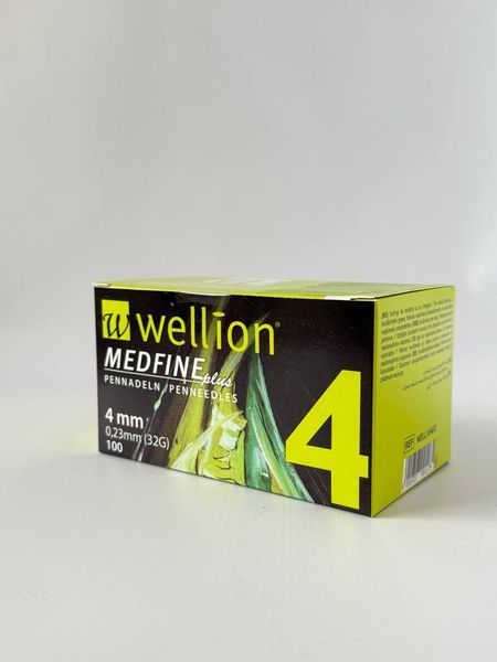 Голки Wellion&nbsp;(Велліон) 32G для шприц-ручек Wellion 4 мм, 100 шт. 1235584359 фото