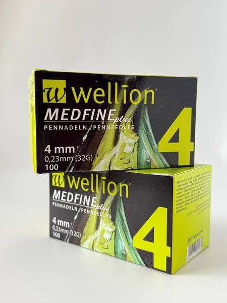 Голки Wellion&nbsp;(Велліон) 32G для шприц-ручек Wellion 4 мм, 100 шт. 1235584359 фото