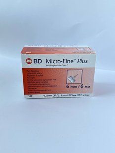 Голки BD Micro-Fine Plus ( БіДі Мікро-файн) 31G/6 мм, 100 шт. 1393989475 фото