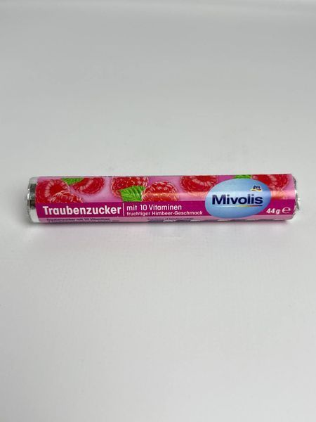 Декстроза малина Mivolis Traubenzucker Himbeere mit 10 Vitaminen с 10 витаминами 44 г 1591275868 фото
